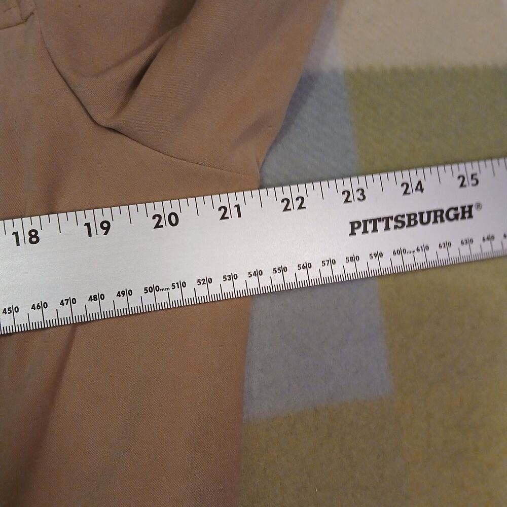 Talbots Tan Stretch Button up / Blouse Blazer Size L Crisp and Clean - Picture 6 of 7